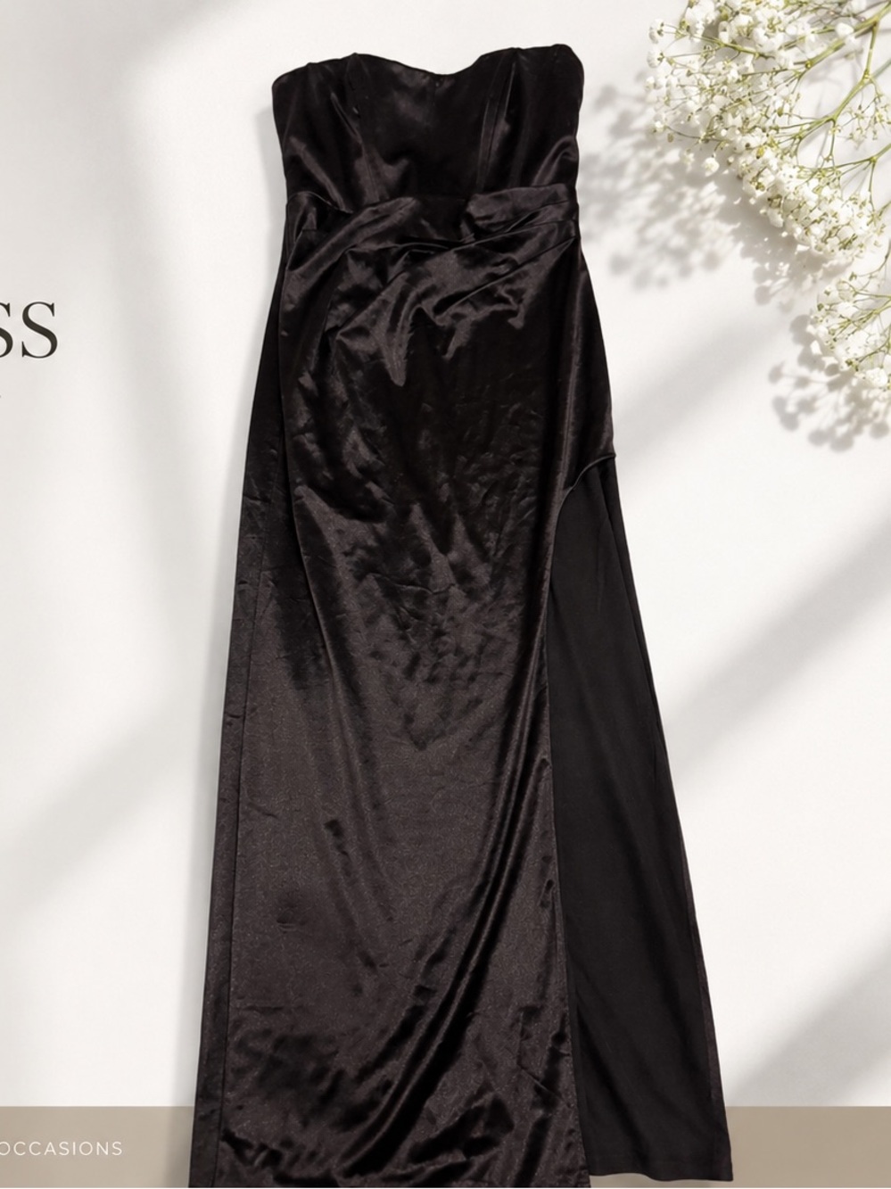 Windsor Black Strapless Satin Wedding Dress
